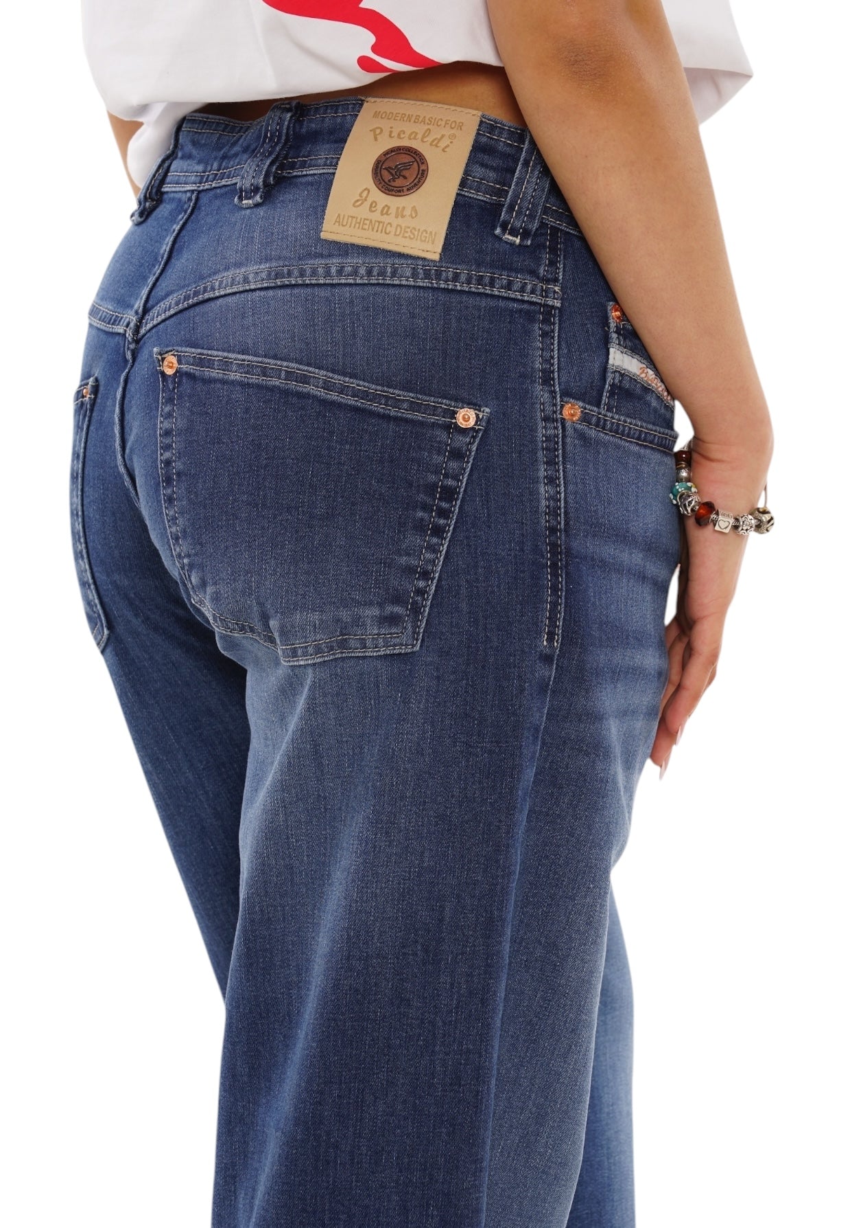 Picaldi Zicco 471 Lozano Damenjeans - Stretch-Relaxed-Tapered Fit - Washed Indigo Blue (Women-Outlet)