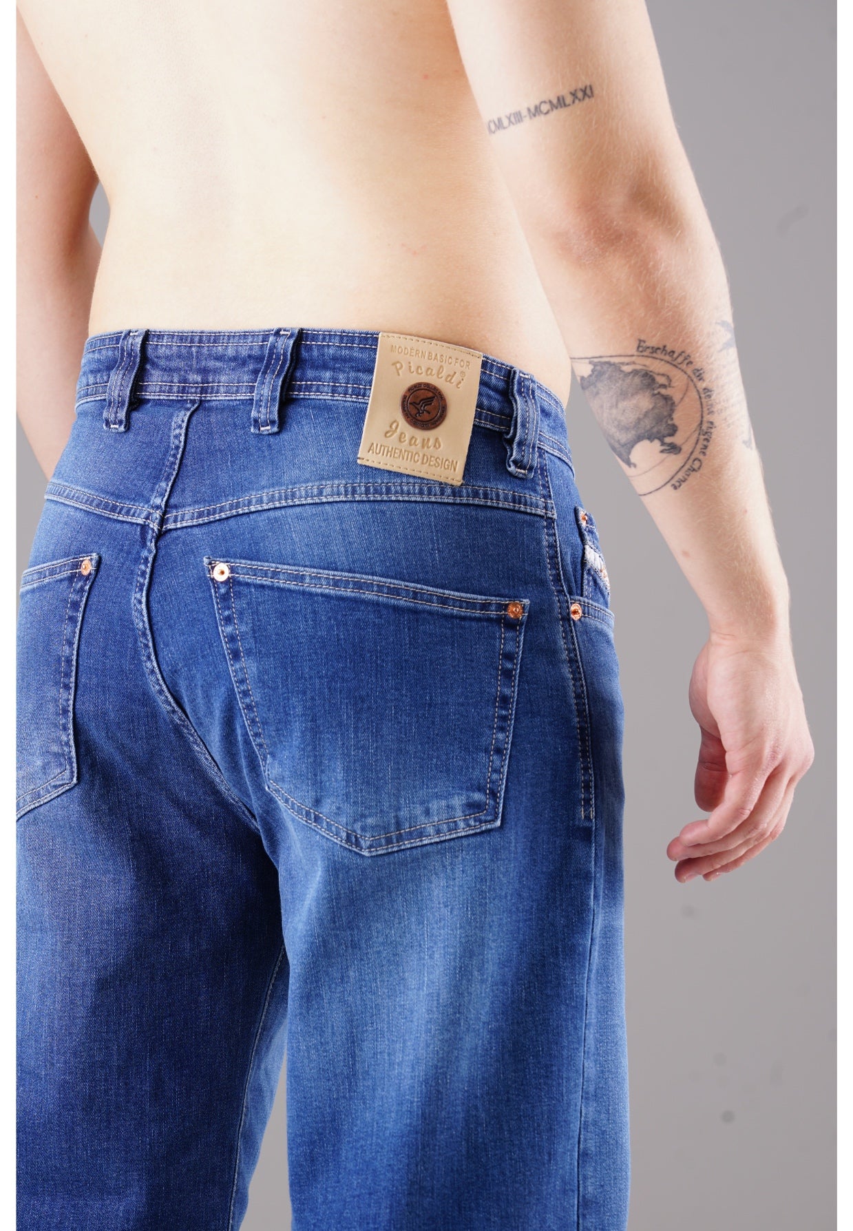 Image of Picaldi Zicco 471 Lozano Herrenjeans- Stretch-Relaxed-Tapered - Washed Indigo Blue