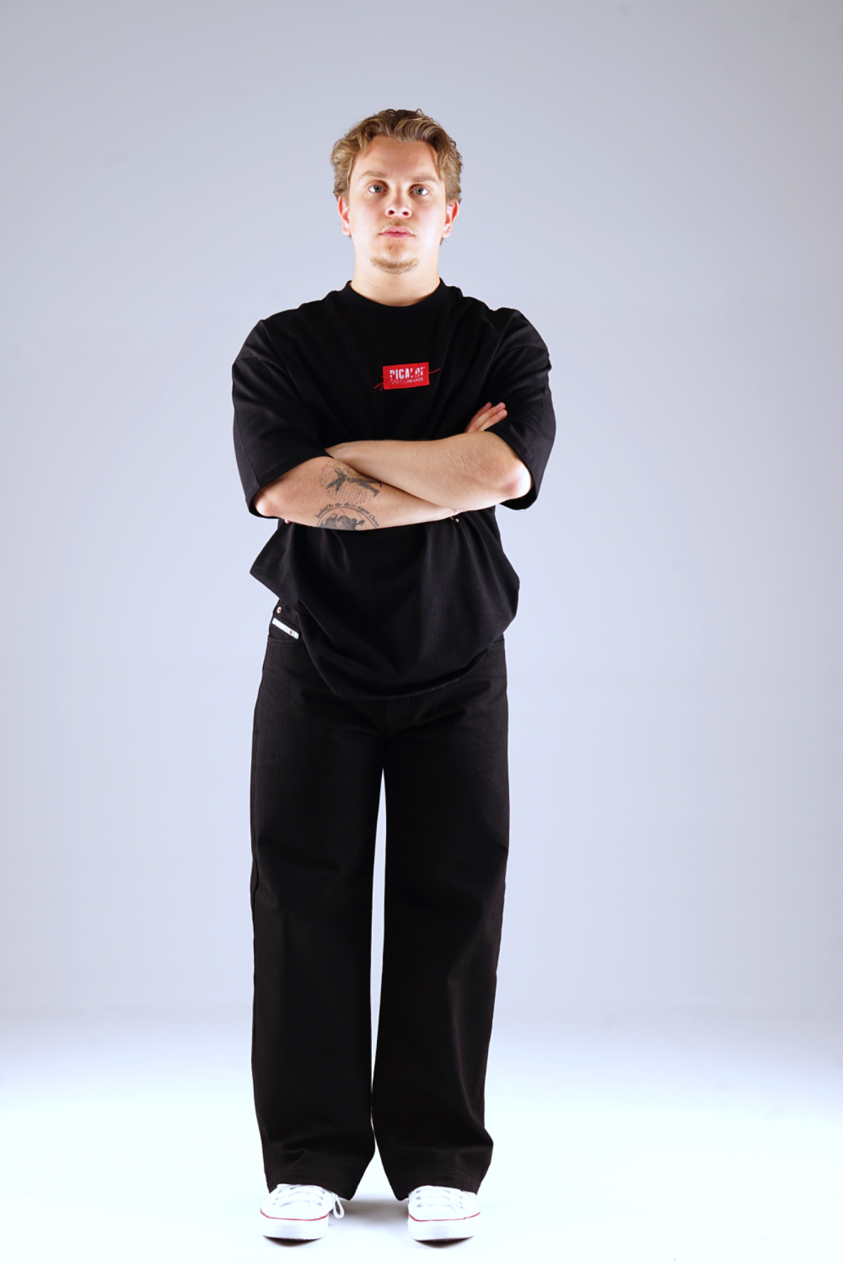 Picaldi Zicco 474 Black Herrenjeans - Baggy Fit mit Straight Leg - Clean Black