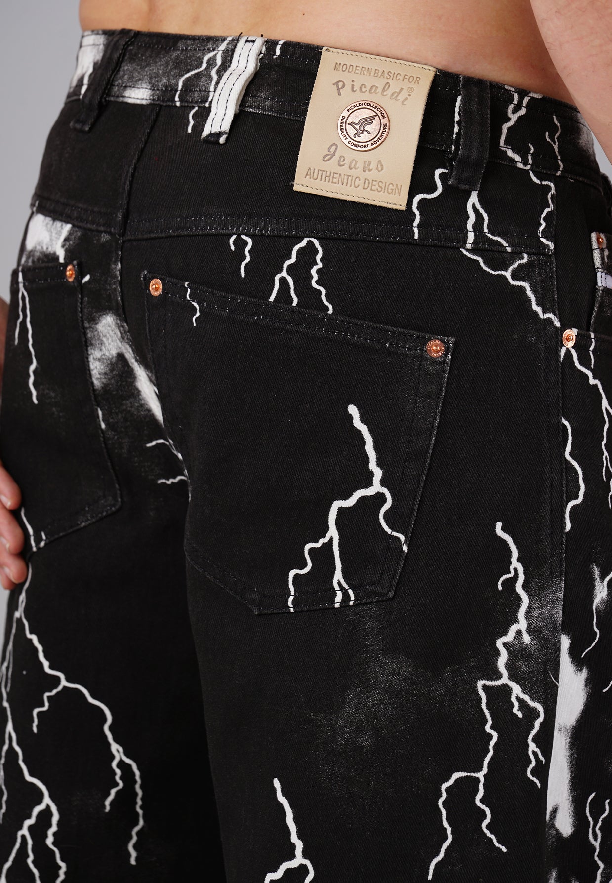 Image of Picaldi Herren Jeans Zicco 472 Flash - Relaxed Tapered Fit - Black Night Electric Noir