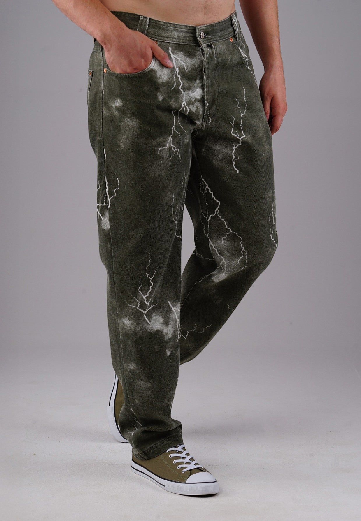 Image of Picaldi Herren Jeans Zicco 472 Flash Khaki - Relaxed Tapered Fit - Dark Olive Thunder Wash