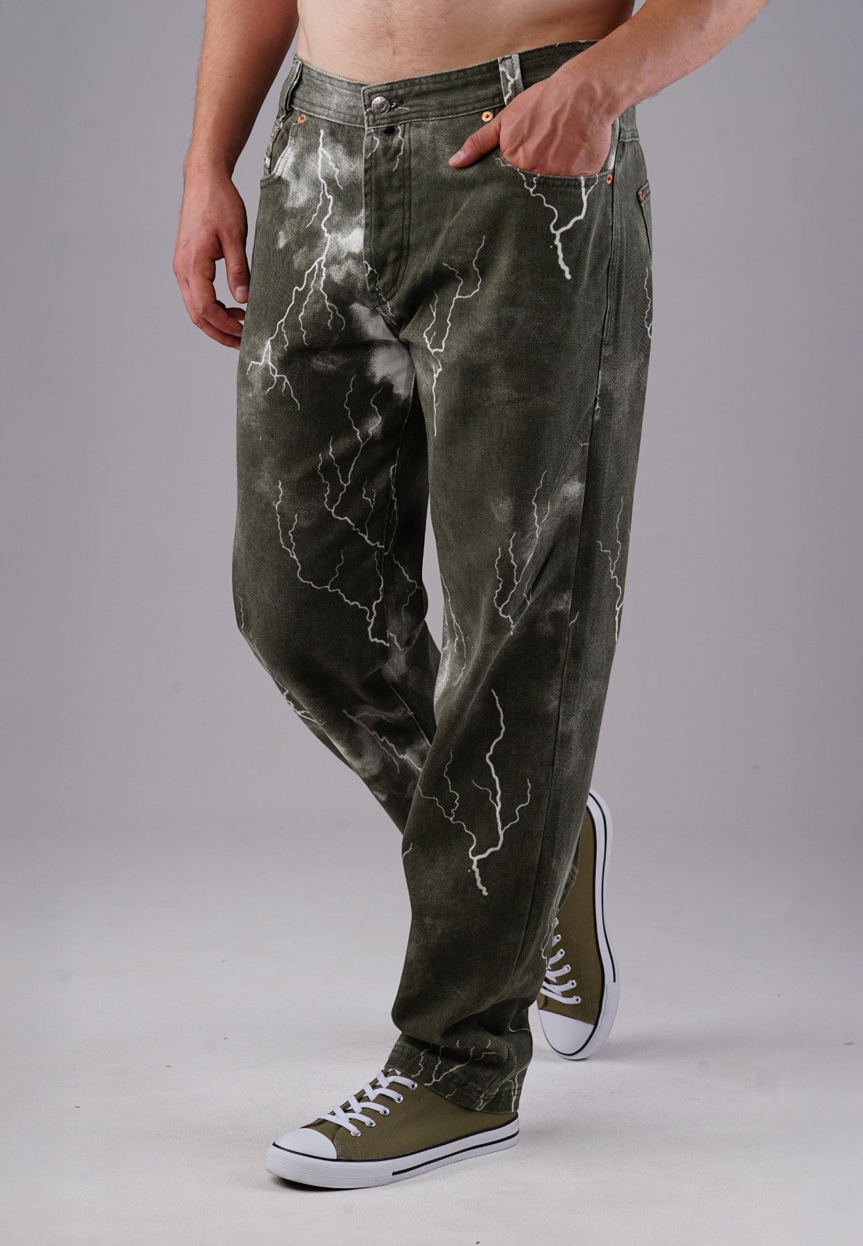 Picaldi Herren Jeans Zicco 472 Flash Khaki - Relaxed Tapered Fit - Dark Olive Thunder Wash