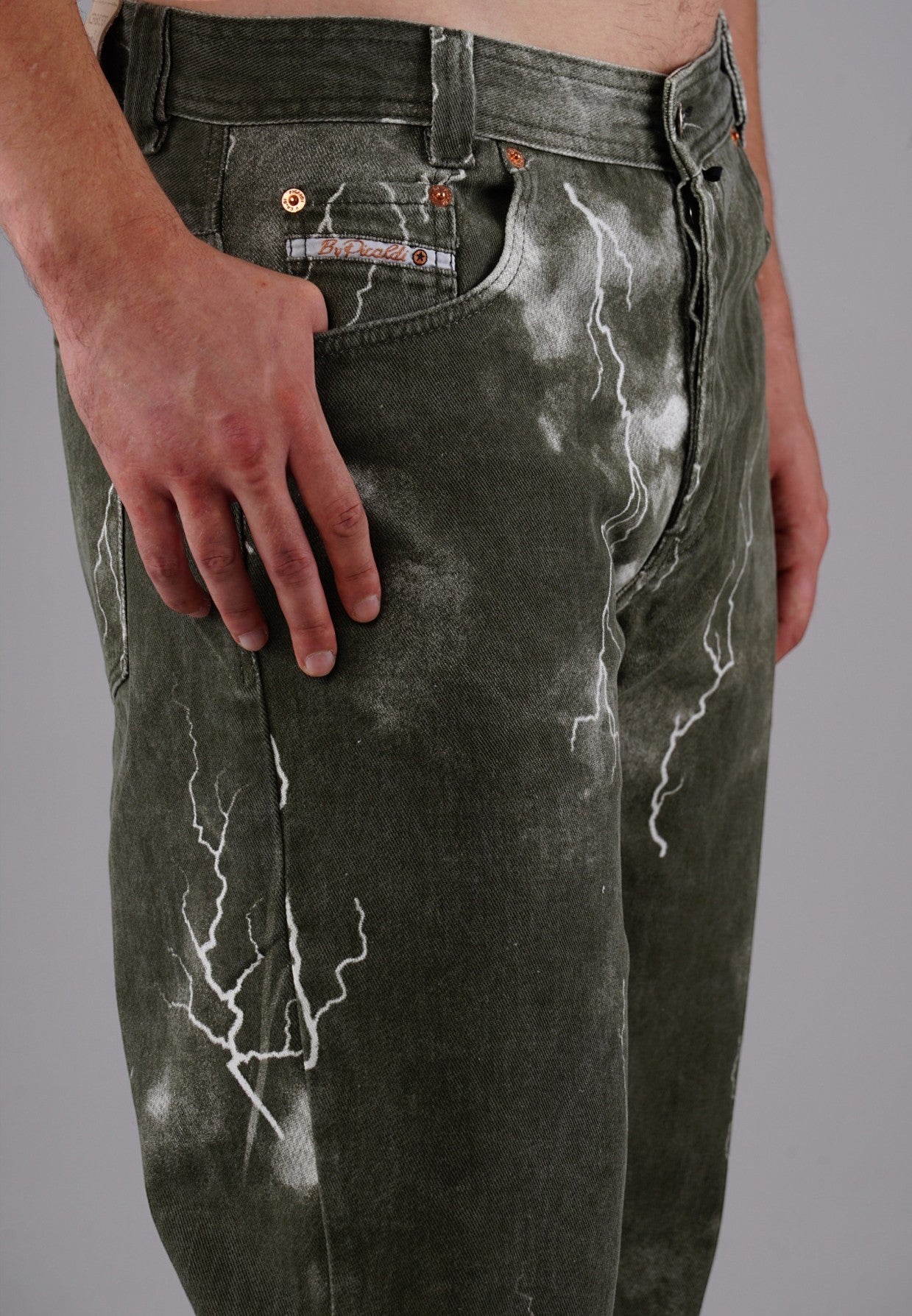 Image of Picaldi Herren Jeans Zicco 472 Flash Khaki - Relaxed Tapered Fit - Dark Olive Thunder Wash