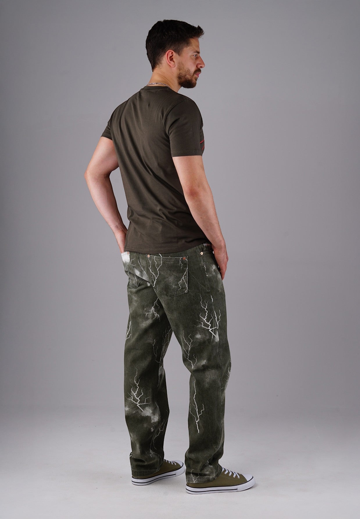 Image of Picaldi Herren Jeans Zicco 472 Flash Khaki - Relaxed Tapered Fit - Dark Olive Thunder Wash